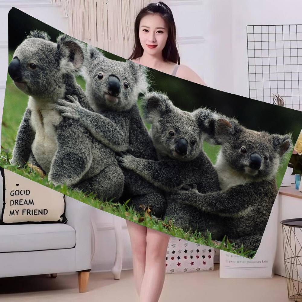 Koala Print Big Microfiber Beach Towels Quick Dry Towel Sand Beach Towels Pool Towel For Travel Swim Pool Yoga