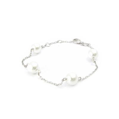 [I4001] - White 'Perla' Silver Bracelet