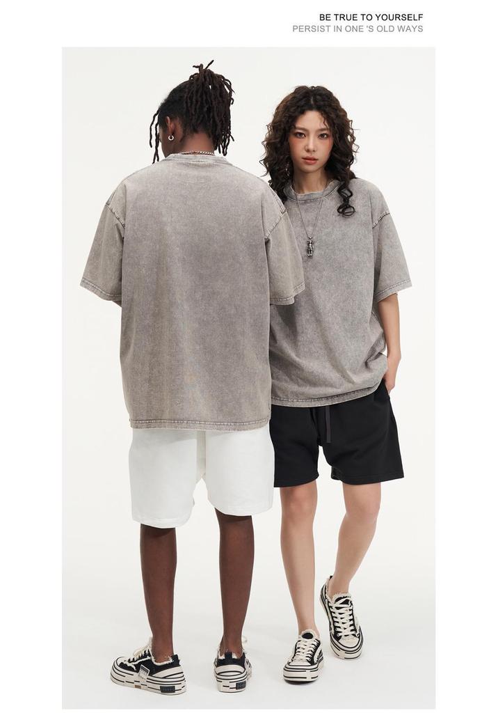 Hong Kong Style Retro Cotton Short Sleeve T-Shirt: Artistic & Trendy
