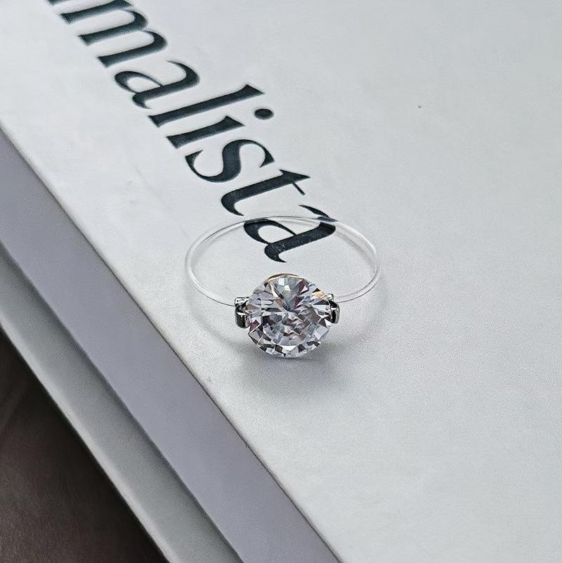 Einfacher französischer Angeldraht Rosa Zirkon Verstellbarer Ring Licht Luxus Hoher Sinn für Mode Exquisites Temperament Farbiger Schatzschmuck