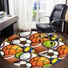 1PC Sports Balls Office Round Area Rug, Indoor Mat Suitable ForOffice, Under Office Chairs Bedroom Living Room Home Decor, Room Deco, D032