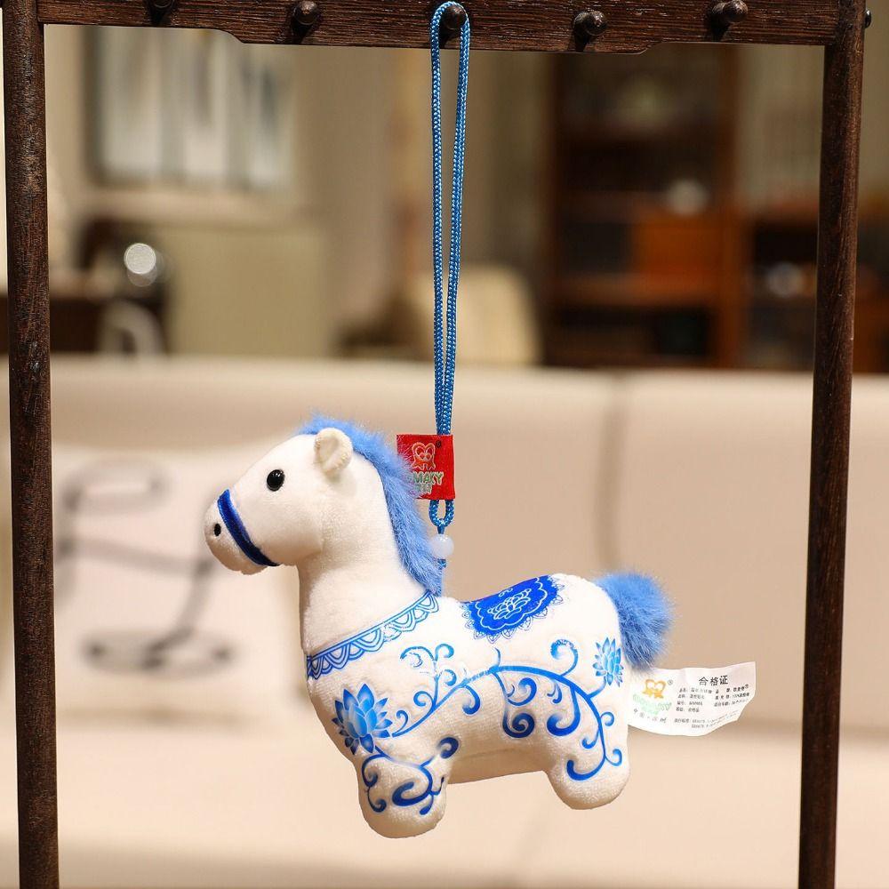 Soft Plush Horse Doll Pendant Kawaii Zodiac Pony Figurine Unique Chinese New Year Gift Home Decor