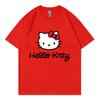 Hello Kitty Cartoon Anime Women T-shirt Summer Short Sleeve 100% Cotton Men Tee Shirts Tops 2025 New Fashion Couple Clothing