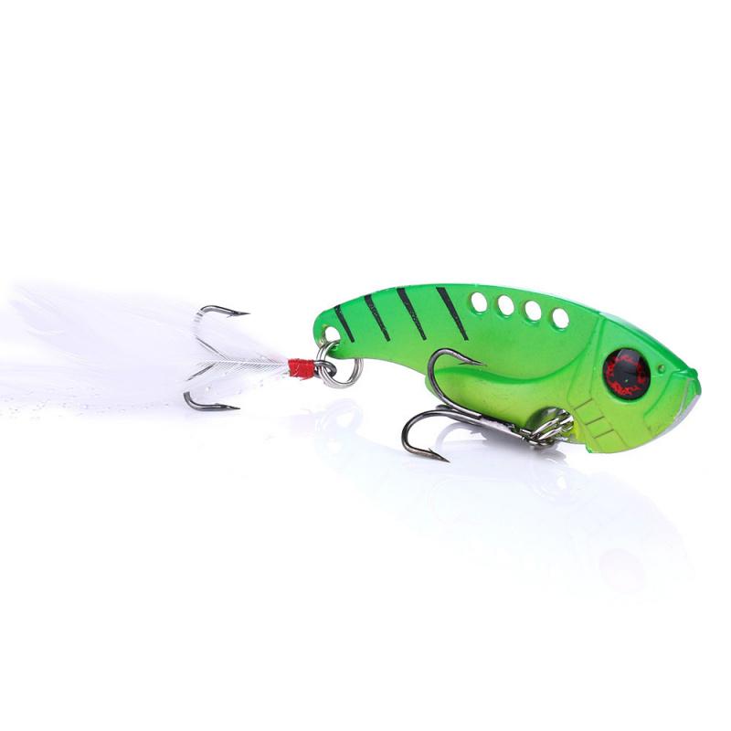 Lure bait8Number Hook5.5CM11GMetalVIBFeather Hook Bionic Bait for Freshwater and Saltwater Fishing, Long Casting, Suitable for B