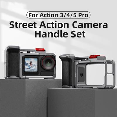 Aluminium Alloy Metal Frame Camera Accessories Cold Shoe Expansion Extended Holder Mount Handle Grip Kit for Action 5 Pro 4 3