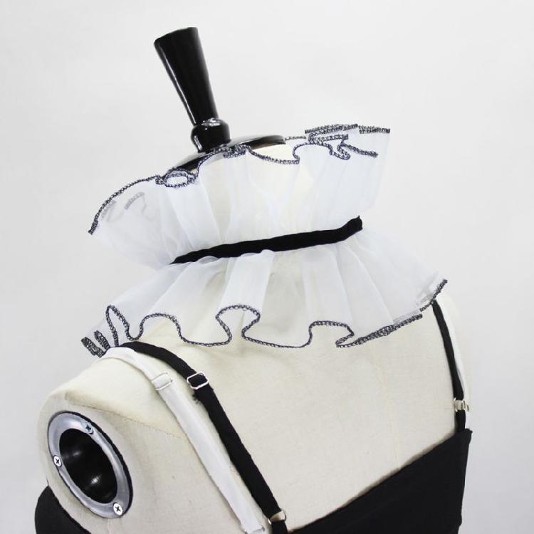 Adjustable Tie Ruffled Collar Organza For Victorian Age Costumes and Cosplay Halloween Accessory Collar