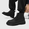 Fashion Autumn and Winter Thick Soled Men's Short Boots Black Classic Minimalist Style Business Office Outdoor Leisure Party Hot Shoes