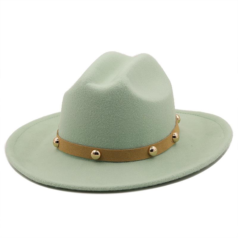 Wool Top Hat, European, American Autumn and Winter Retro Gentleman and Gentleman, Jazz, Flat Brim, Felt, Upturned Edge, Big Eaves Hat