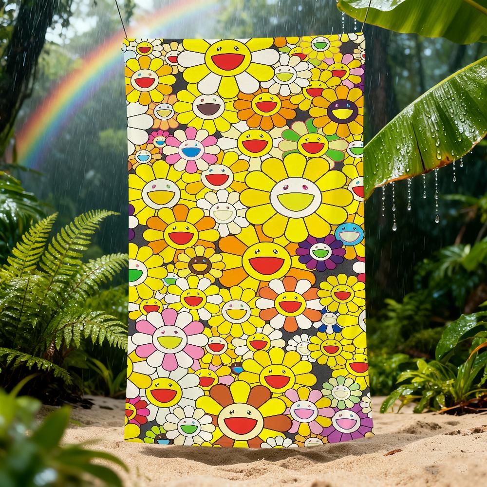 T-takashi cute art M-murakami Towel Beach Quick Dry Soft Pool Towels Gift for Travel Gym Shower Camping sports