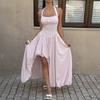 European and American elegant style neck tube top corset waist long skirt dress women's summer