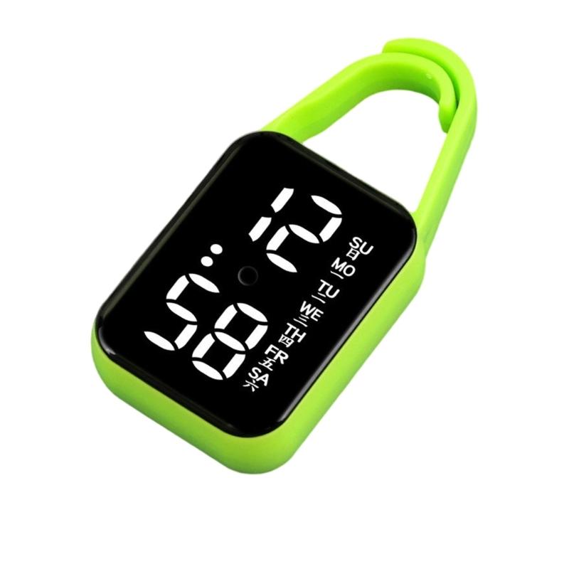 Led Electronic Hanging Watch Night Light Waterproof Touch Digital Watch for Women Men Gift Keychain Pocket Watch