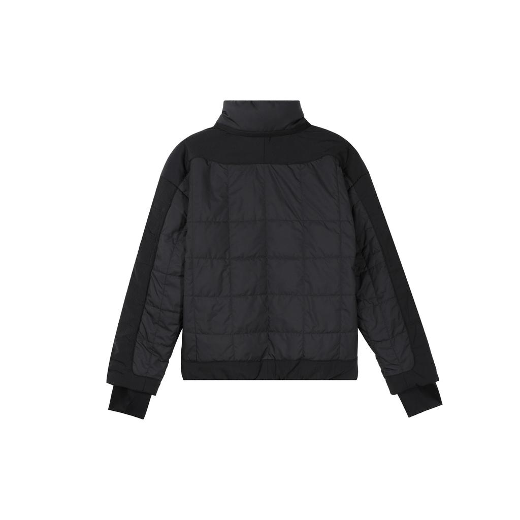 Nike Solid Color Stand Collar Zipper Casual Cotton Jacket Women Jackets Black FB7822-010