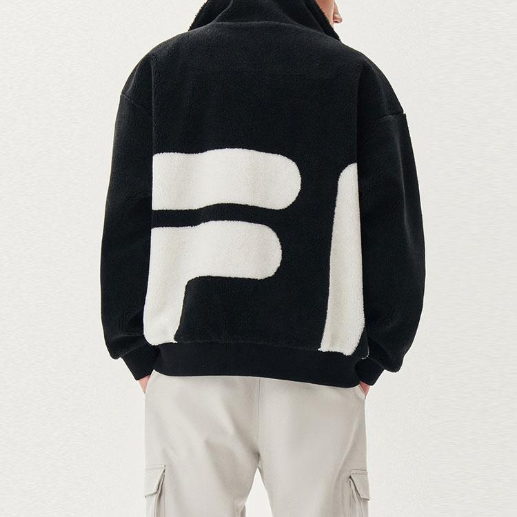 New FILA Velvet Jackets Men's Black F11M048926FBK