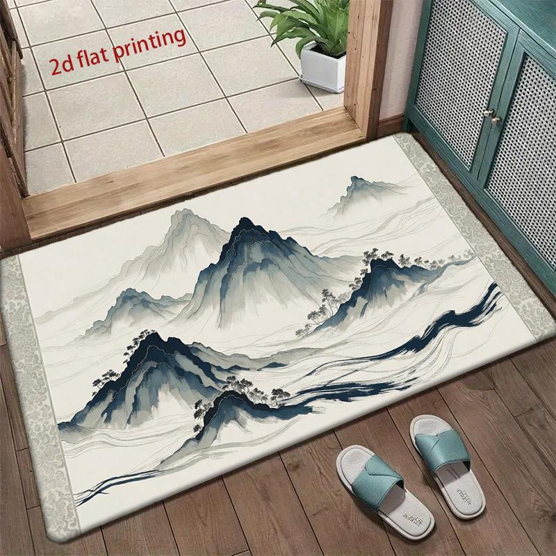 Mountain Ink Pattern Mat Living Room Decoration Home Sofa Non-Slip Carpet Study Bedroom Tatami Children'S Soft Floor Mat