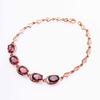 Pure Purple Gold Inlaid Smoke-Colored Egg Surface Stone Bracelet, Rose Gold-Plated Fashion Colored Gold Jewelry.