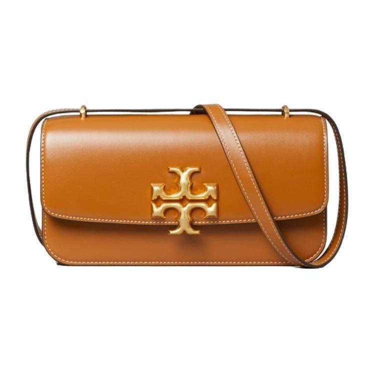 

Tory Burch Eleanor Signature Double T Logo Leather Shoulder Bag Crossbody Small Women bags Caramel 89644-202 Caramel