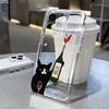 Süße Schwarze Katze Weinflasche Druck Handyhülle für iPhone 17 16 15 14 13 12 11 16E Serie Pro Max Plus Doppelschichtiger Schutz