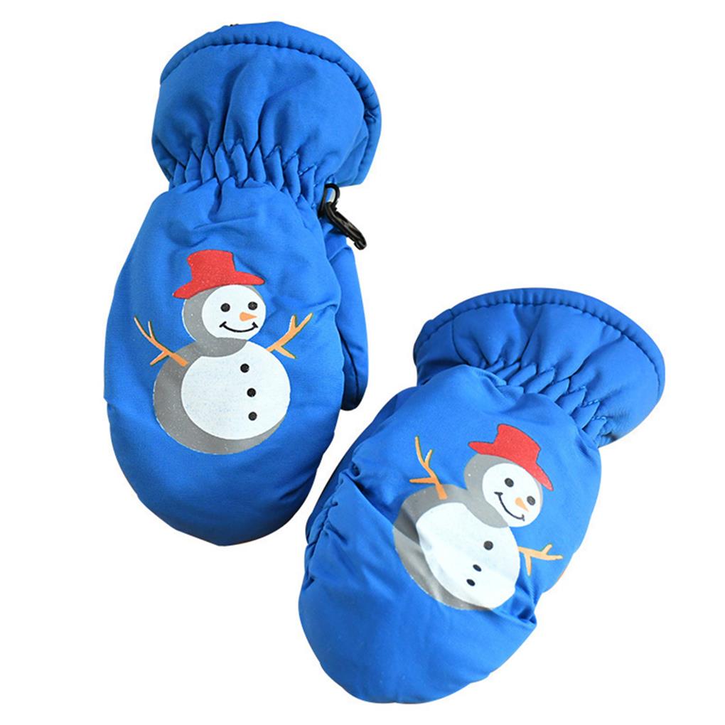 Kids Ski Gloves Warm Children Full-Fingers Non-slide Winter Mittens Cartoon Waterproof Hand Warmer Outdoor Riding Girls