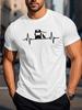 Unisexs TShirt with Truck and Heartbeat Line Print Exclusively for Truck Drivers Professional Style Casual Breathable Top