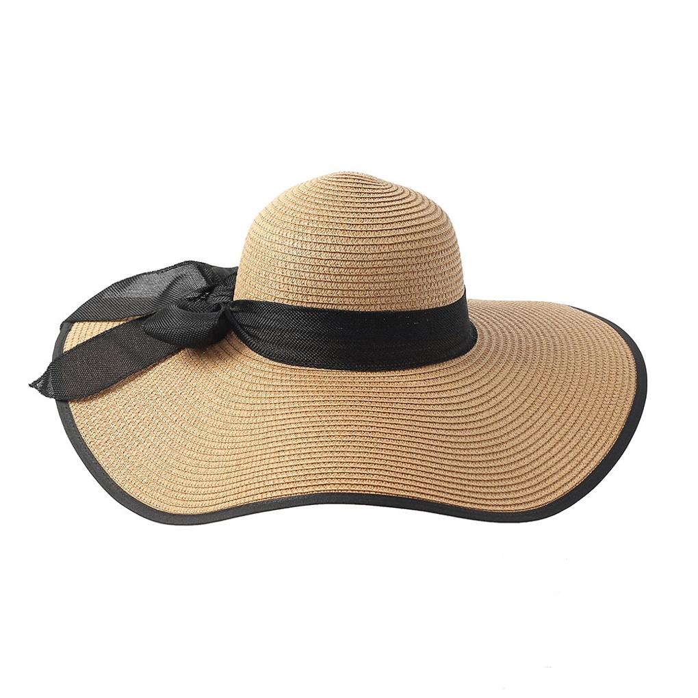 Ribbon Beach Hat Wanggol Beach Wide Brim Floppy Hat