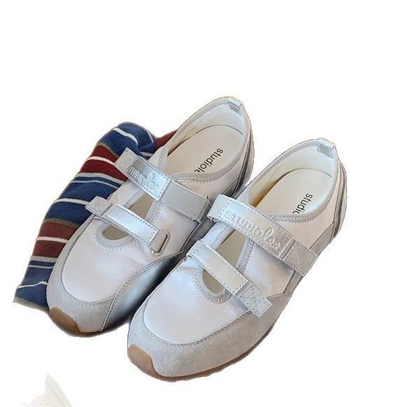 Grape Mom Studiolee Double Velcro Soft Sole Soft Surface Ballet Single Shoes Mary Jane Sports Casual Shoes Women