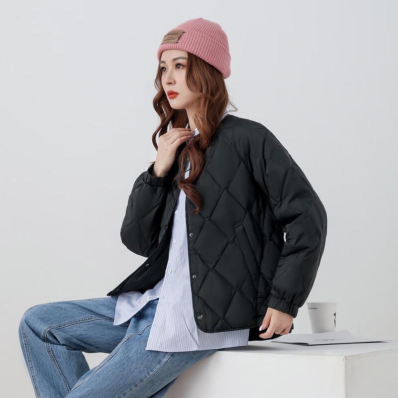 Maillard Style Women's Collarless Short Down Jacket