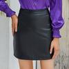 Womens Stretch PU Leather Skirt Short Bodycon Midi Office Casual Wear Black Camel Coffee Gray