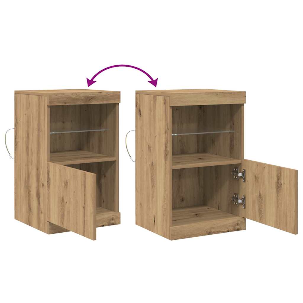 LED Sideboard Artisan Oak 41 x 37 x 67 cm Engineered Wood