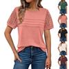 Damenmode Lässiges Spitzen-T-Shirt Kurzarm-Oberteil
