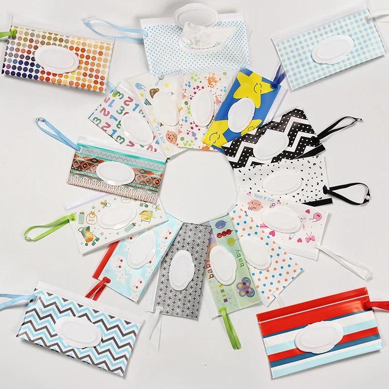 1Pc EVA Snap-Strap Reusable Refillable Wet Wipe Bag Outdoor Useful Tissue Box Baby Wet Wipe Pouch Wipes Holder Case Flip Cover