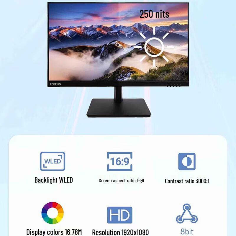 Lenovo Changfeng 23.8-inch FHD Monitor CN Plug (adapter Included)
