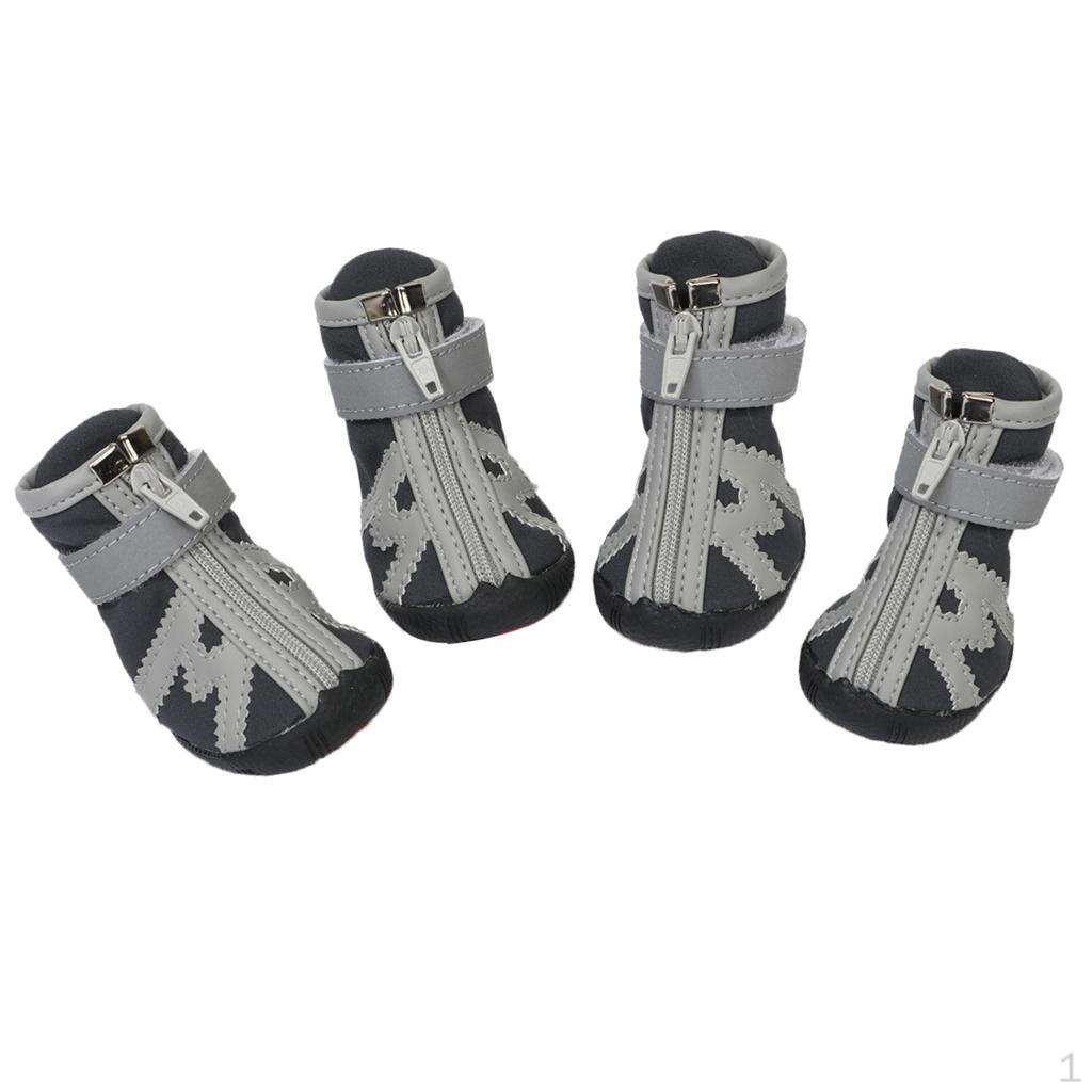 

Водонепроницаемая обувь для домашних животных, теплая противоскользящая противоскользящая обувь для щенков на открытом воздухе, 3 черных цвета