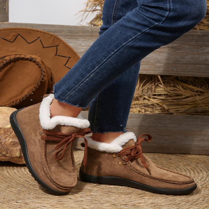 Fashionable and Comfortable Casual Short Boots Winter New Round-headed Lined Warm Anti-slip Casual Snow Boots Suitable for Women