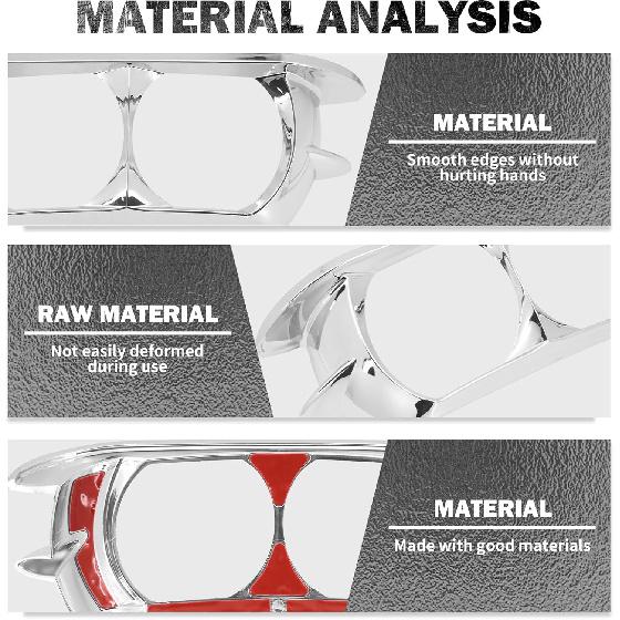 HDBUBALUS Motorcycle Headlight Bezel Trim Ring Cover Dual Headlamp Bezel Fit for Harley Road Glide 2015-Later Chrome