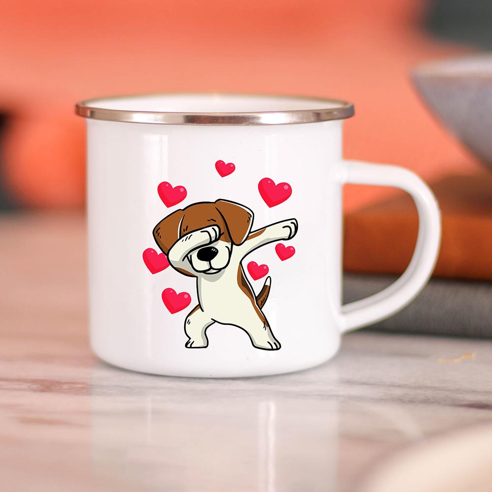 Bride Bridegroom Creative Enamel Coffee Mugs Marry Party Wine Beer Drink Juice Cocoa Cups Lovers Milk Water Mug Valentines Gifts