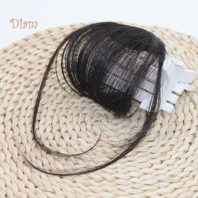 NO.INS Women Fake Hair Clip Air Bangs Wig Full Thin Neat Fringe Extension Hairpiece