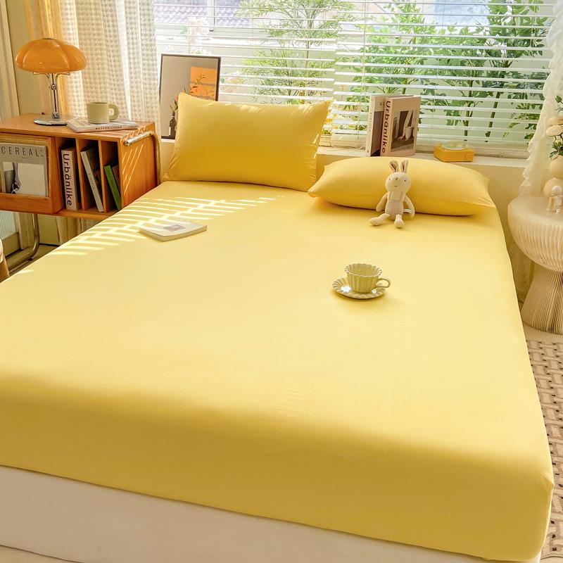 Cearceaf de pat, din bumbac moale, cu benzi elastice, culoare uni, huse de saltea antiderapante, cearceaf pentru pat dublu king-size 140/160/200