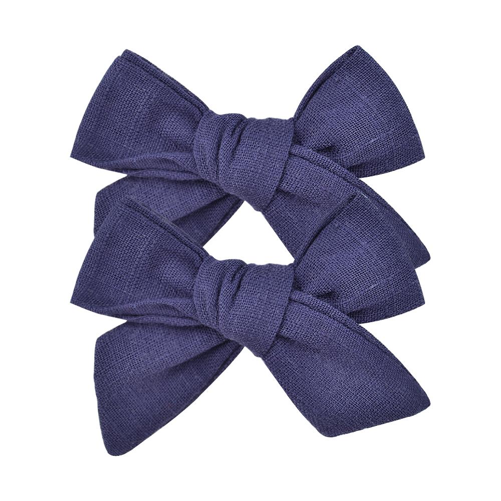 10Pcs/set Solid Color Cotton Hair Bows Hair Clips for Baby Girls Boutique Hairpins Barrettes Headwear Hair Acesssories