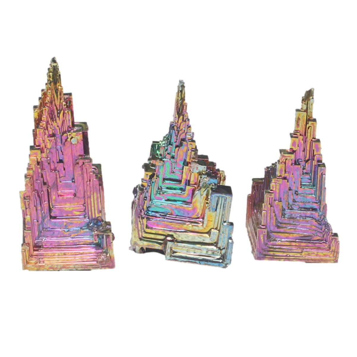 

ENN LLC Bismuth Set of Research Metallic Minerals Crystals, 3, Specimens, (80-100g)