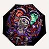 Nightmare Before Christmas, Feiertags-Horror Automatisches Öffnungs- und Schließschirm - 8 Speichen Tragbarer Faltregenschirm mit Kunststoffgriff, Su