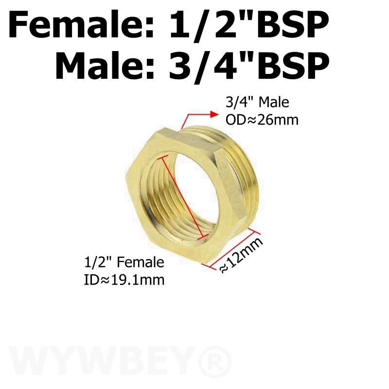 Brass Hex Bushing Reducer Pipe Fitting 1/8 1/4 3/8 1/2 3/4 F to M Threaded Reducing Copper Water Gas Adapter Coupler Connector
