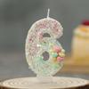 Single Number Birthday Candle 0-9 Glitter Design Cake Decoration for Children Baking Party Supplies