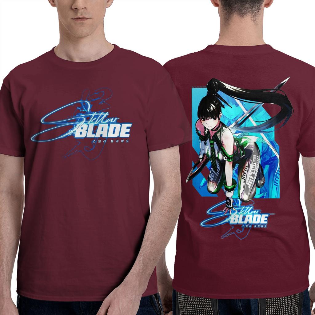 Oversized T-Shirt Stellar Blade Video Game Fans 100% Cotton T-Shirts Leisure Tee Shirt for Male Summer Y2K Short Sleeve Tops