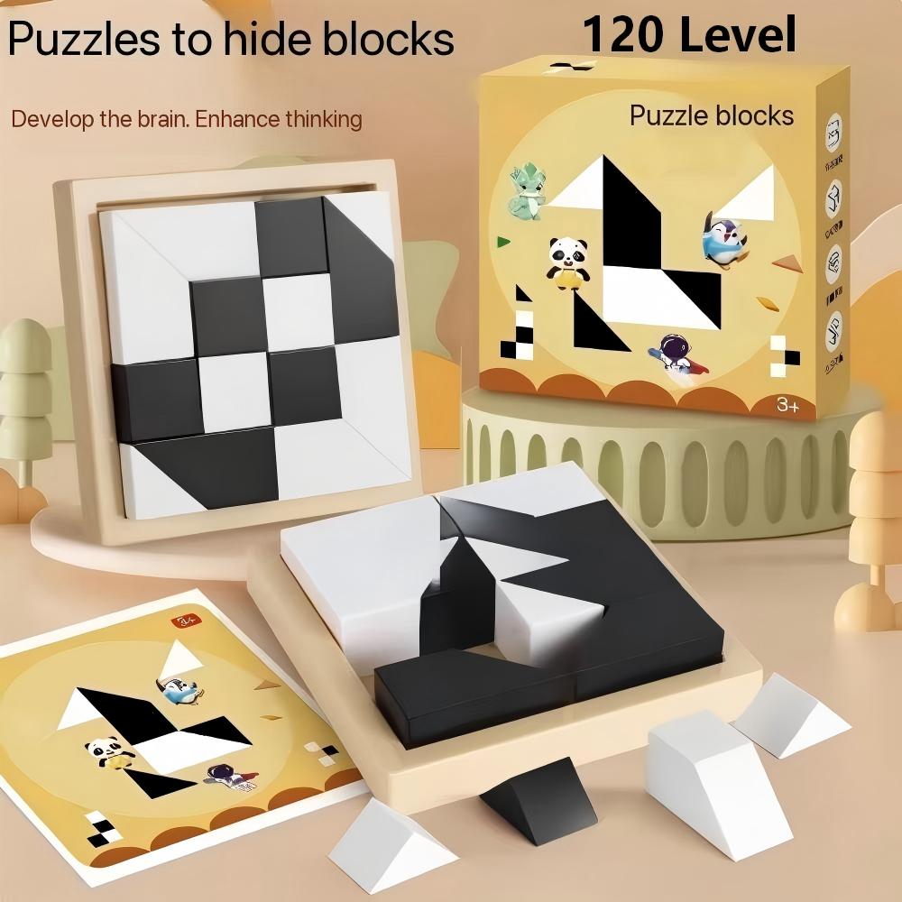 Hidden Block Puzzle 120 Level ABS Material Interesting Enhans Logic and Spatial Reasoning Suitable for 6 Years Old