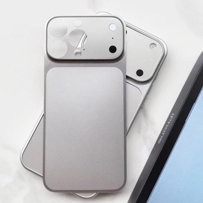 Custodia per Telefono con Retro in Metallo AG Opaco Ultra Sottile Per iPhone 16 15 14 13 Pro Max Adesivo Lucido Trasforma Istantaneamente la Cover 17