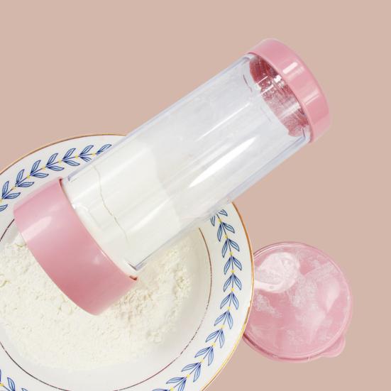 Flour Sieve Uniform Mesh Safe Baking Tool Handheld Rotating Transparent Sugar Shaker Dispenser for Home