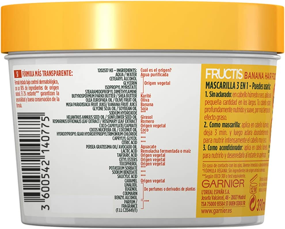 Garnier Fructis Hair Food Banana Mascarilla Ultra Nutritiva 390ml