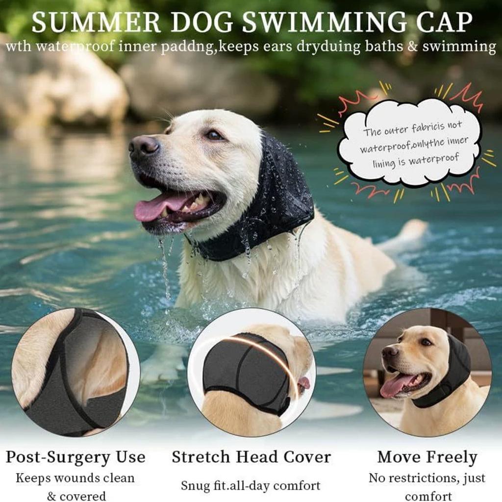 Pet Waterproof Ear Muffs Diving Fabric Material For Bathing Swimming And Noise Resistance With Elastic Design