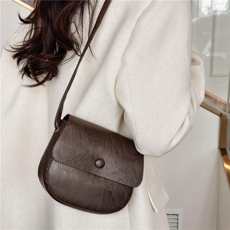 Elegant Vintage Saddle Bag For Spring Fashion Stylish Pu Shoulder Crossbody Bag