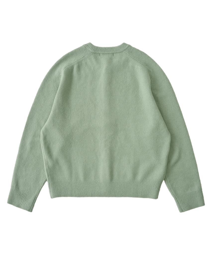 Analog Mood Handy Round Crop Fit Knit Cardigan (Green)